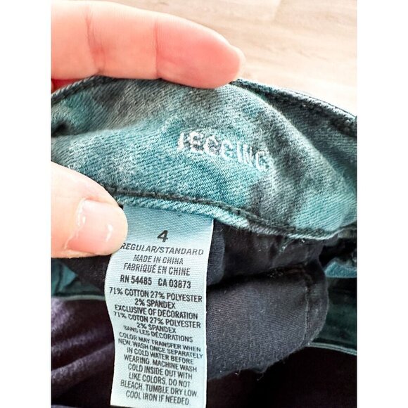 American Eagle Teal Tie Dye Womens Jeans Skinny Jegging 4 Green - Picture 4 of 4